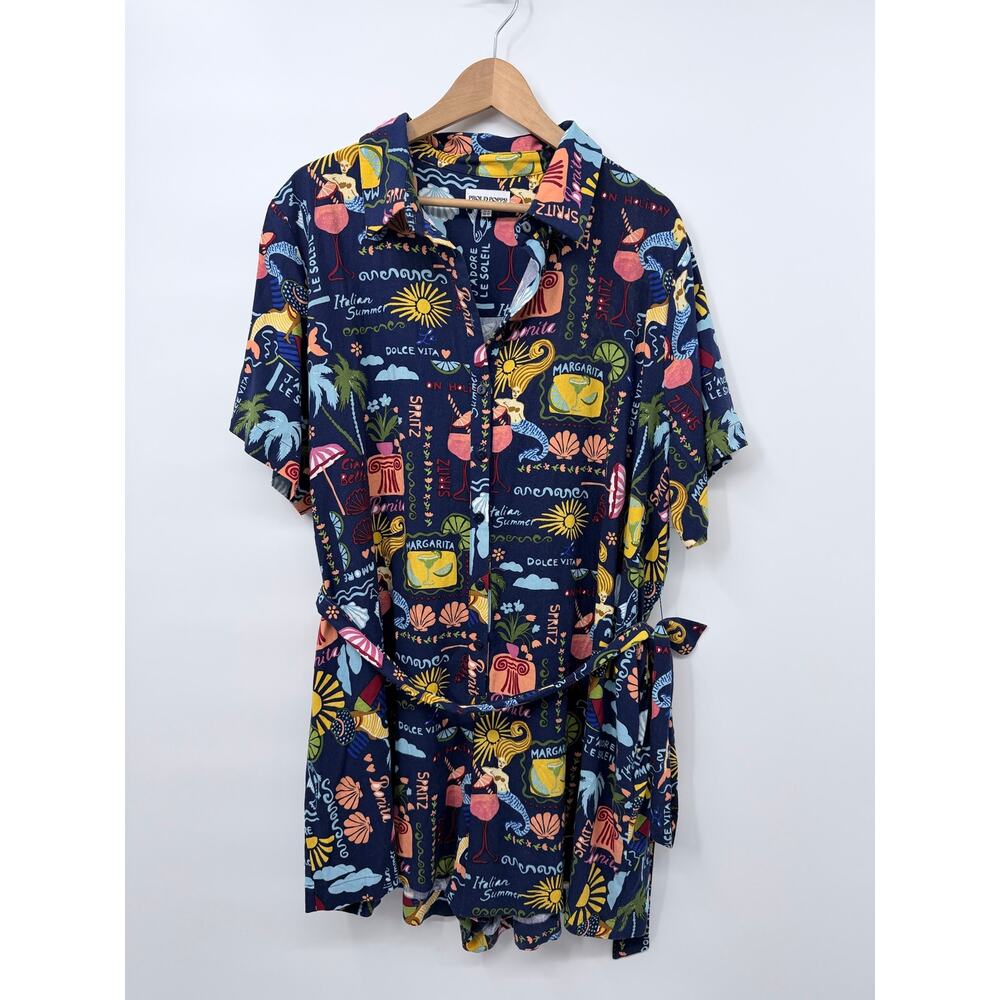 Proud Poppy x Salvador Sole Colorful Abstract Print Dress Size US 12 / AU 16